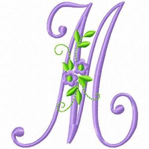 Picture of Monogram Flower M Machine Embroidery Design
