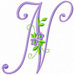 Picture of Monogram Flower N Machine Embroidery Design
