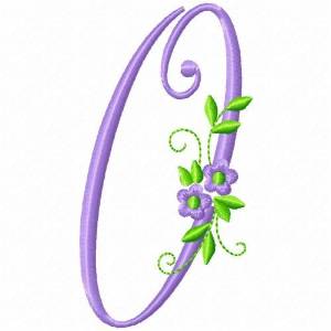 Picture of Monogram Flower O Machine Embroidery Design