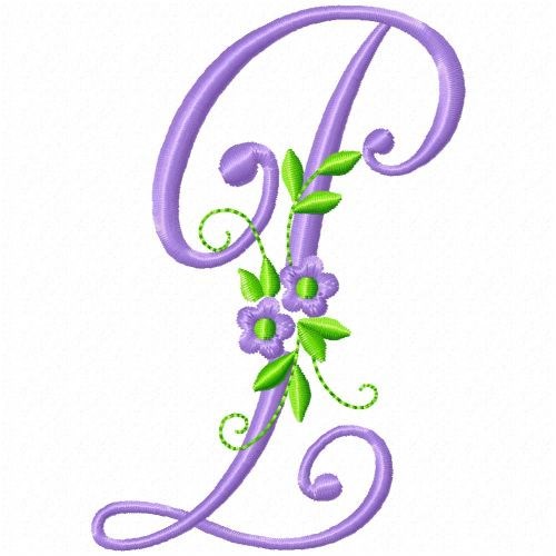 Monogram Flower P Machine Embroidery Design