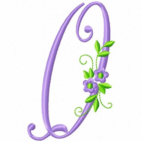 Monogram Flower Q Machine Embroidery Design