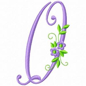 Picture of Monogram Flower Q Machine Embroidery Design