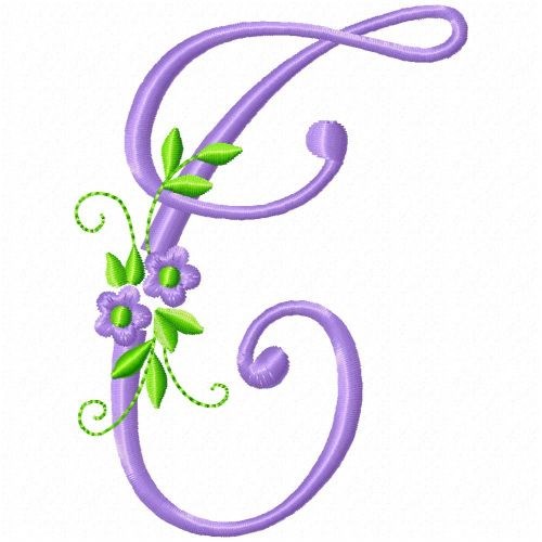 Monogram Flower T Machine Embroidery Design