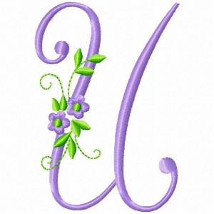 Picture of Monogram Flower U Machine Embroidery Design