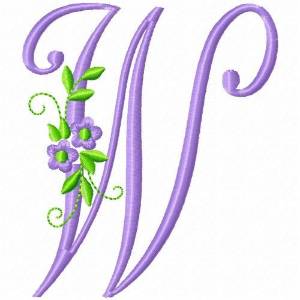 Picture of Monogram Flower W Machine Embroidery Design