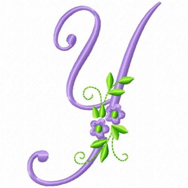 Picture of Monogram Flower Y Machine Embroidery Design