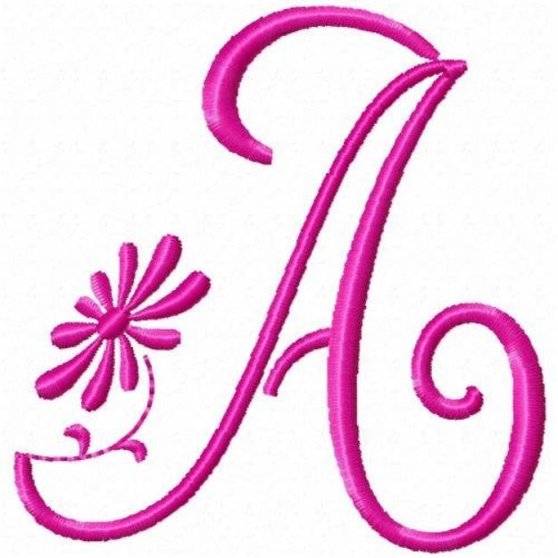 Picture of Monogram Pink A Machine Embroidery Design