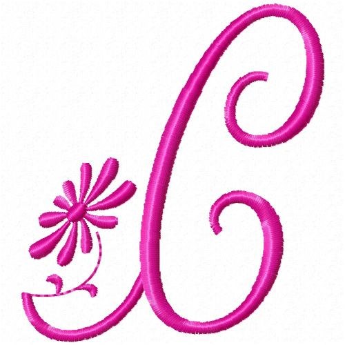 Monogram Pink C Machine Embroidery Design