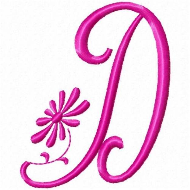 Picture of Monogram Pink D Machine Embroidery Design
