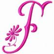 Picture of Monogram Pink F Machine Embroidery Design