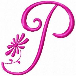 Picture of Monogram Pink P Machine Embroidery Design