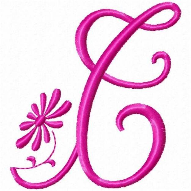 Picture of Monogram Pink T Machine Embroidery Design