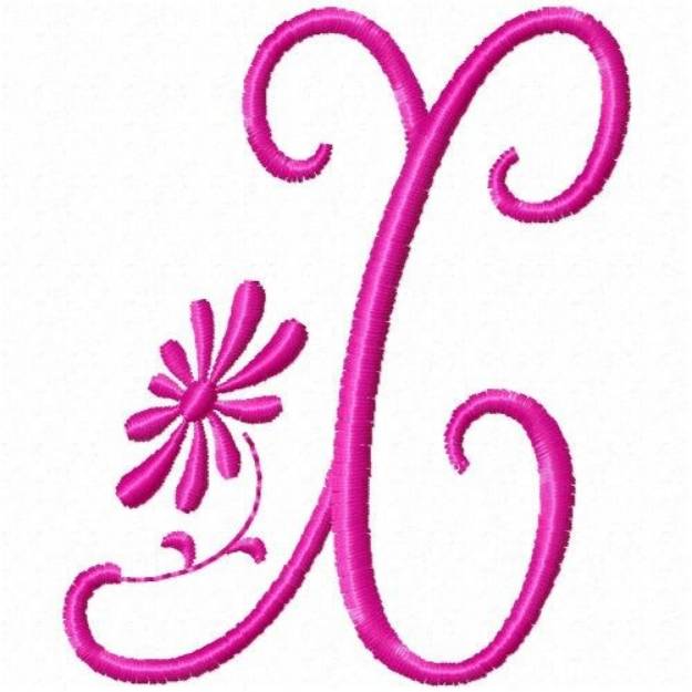 Picture of Monogram Pink X Machine Embroidery Design