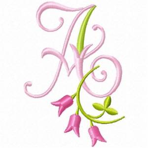 Picture of Monogram Pink Bloom A Machine Embroidery Design