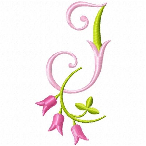 Monogram Pink Bloom I Machine Embroidery Design