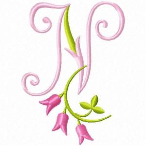 Picture of Monogram Pink Bloom N Machine Embroidery Design