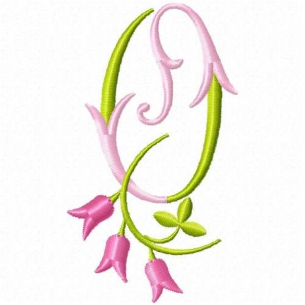 Picture of Monogram Pink Bloom O Machine Embroidery Design