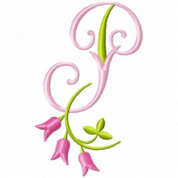 Picture of Monogram Pink Bloom P Machine Embroidery Design