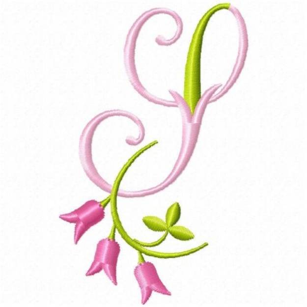 Picture of Monogram Pink Bloom S Machine Embroidery Design