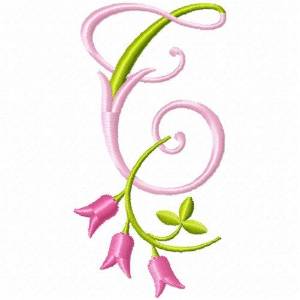 Picture of Monogram Pink Bloom T Machine Embroidery Design