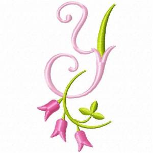 Picture of Monogram Pink Bloom Y Machine Embroidery Design