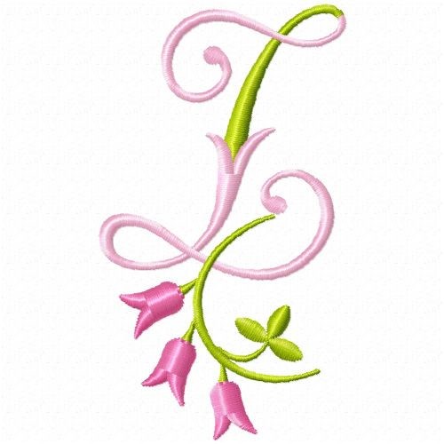Monogram Pink Bloom Z Machine Embroidery Design