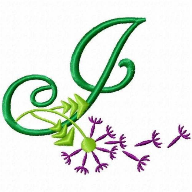 Picture of Monogram Bloom J Machine Embroidery Design