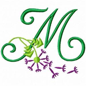 Picture of Monogram Bloom M Machine Embroidery Design