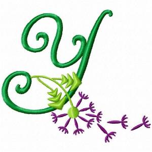 Picture of Monogram Bloom Y Machine Embroidery Design