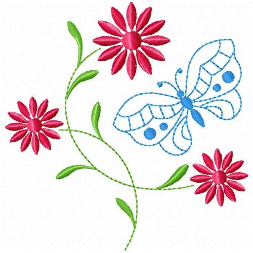Springtime Butterfly Machine Embroidery Design