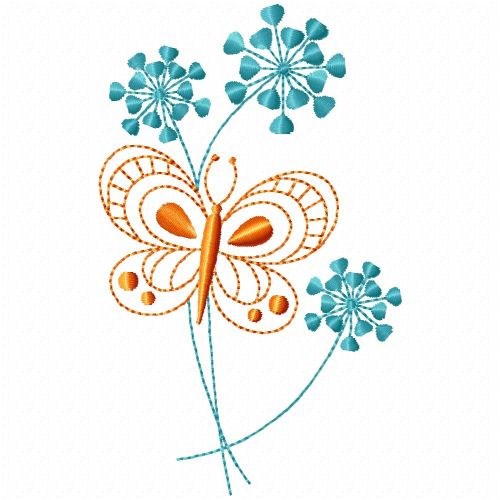 Floral Butterfly  Machine Embroidery Design