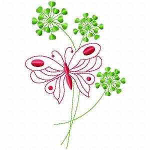 Picture of Floral Butterfly  Machine Embroidery Design