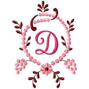 Picture of Fancy Monograms D Machine Embroidery Design
