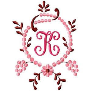 Picture of Fancy Monograms K Machine Embroidery Design