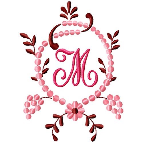 Fancy Monograms M Machine Embroidery Design