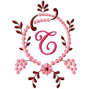 Picture of Fancy Monograms T Machine Embroidery Design