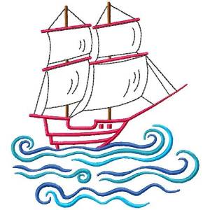 Picture of Sailing Ship Machine Embroidery Design