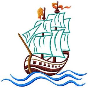 Picture of England Ship Machine Embroidery Design