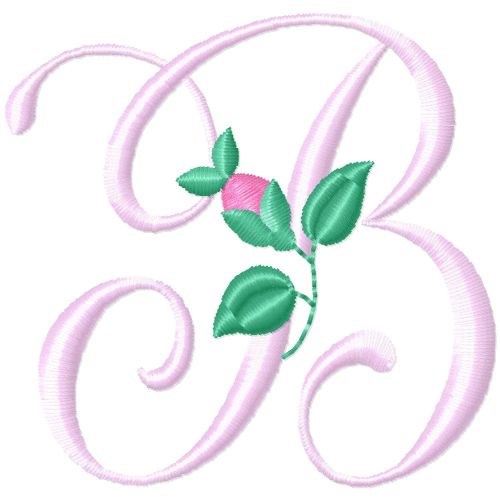 Rose Monogram B Machine Embroidery Design