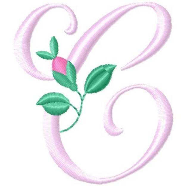 Picture of Rose Monogram C Machine Embroidery Design