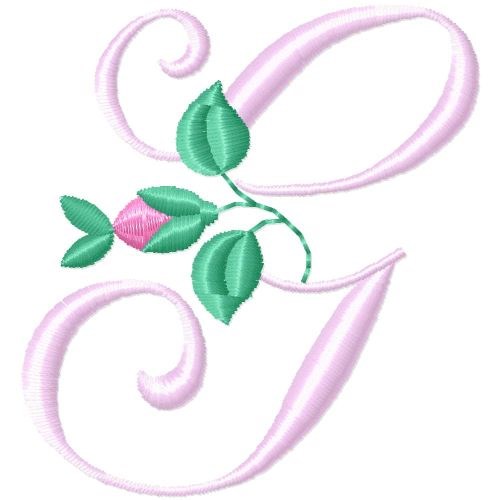 Rose Monogram G Machine Embroidery Design