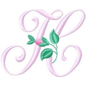 Picture of Rose Monogram H Machine Embroidery Design