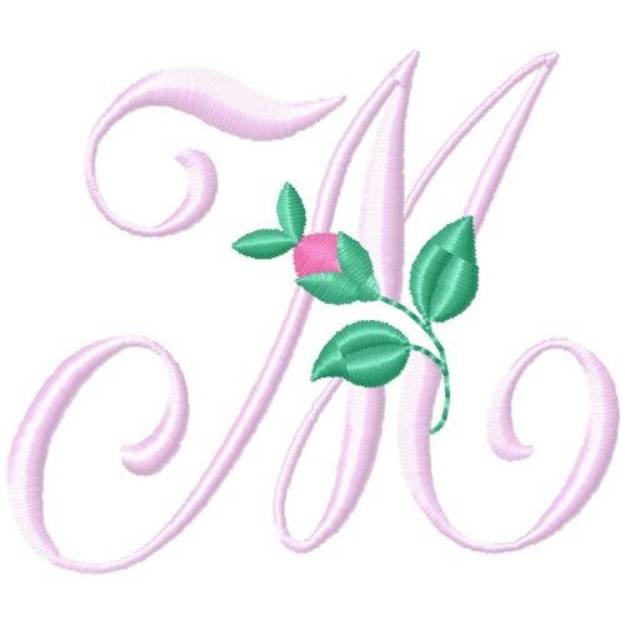 Picture of Rose Monogram M Machine Embroidery Design