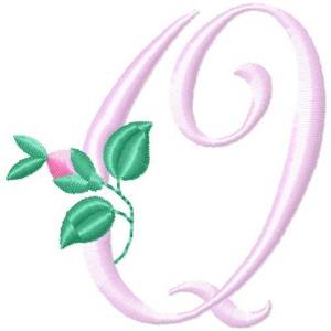 Picture of Rose Monogram Q Machine Embroidery Design