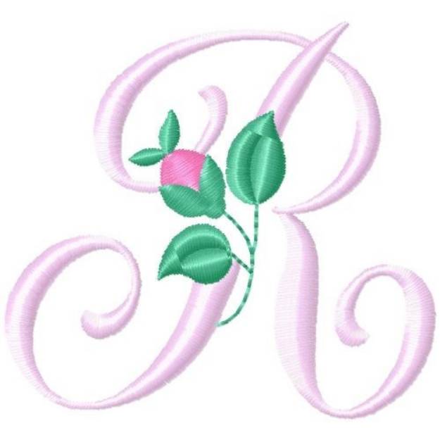 Picture of Rose Monogram R Machine Embroidery Design