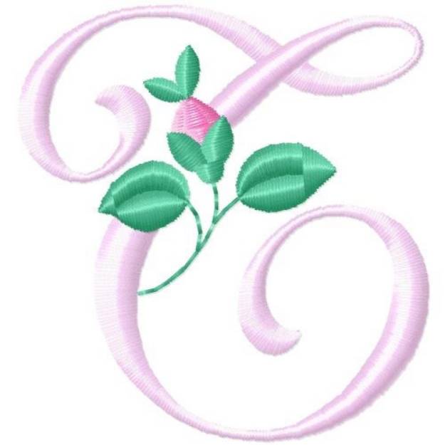 Picture of Rose Monogram T Machine Embroidery Design