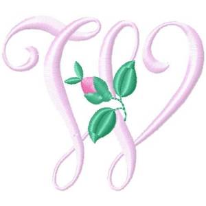 Picture of Rose Monogram W Machine Embroidery Design