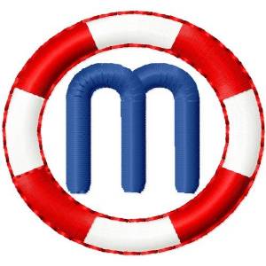 Picture of Lifebuoy Monogram M Machine Embroidery Design