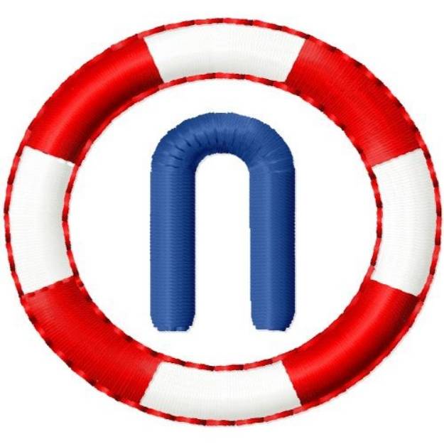 Picture of Lifebuoy Monogram N Machine Embroidery Design