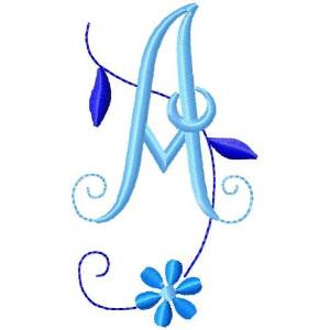 Picture of Flower Monogram A Machine Embroidery Design
